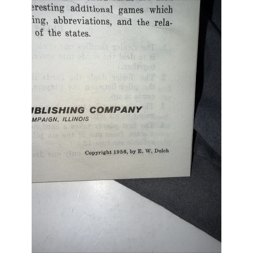 Know Your States-Geography Learning Game - Copyright 1956 Directions Included